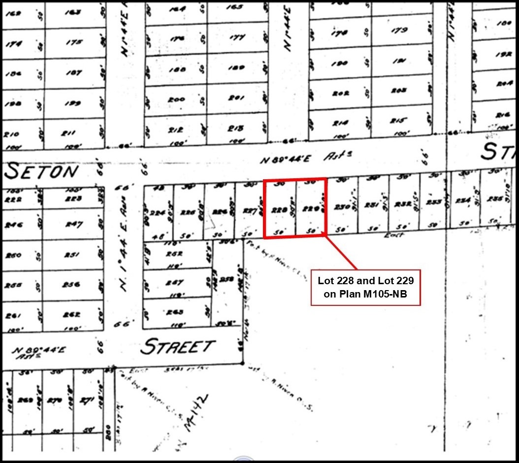 Excerpt of Plan M105-NB