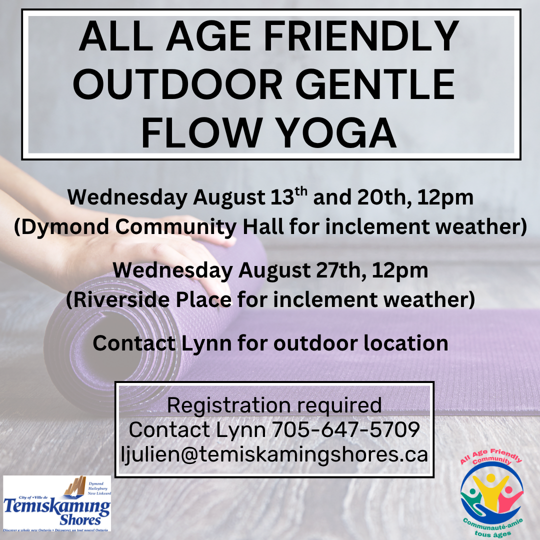 All Age Friendly Gentle Flow August Schedule