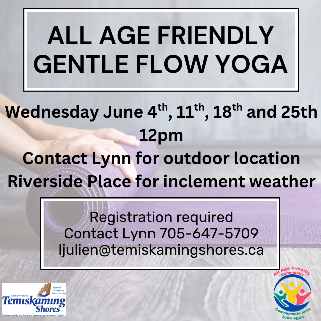 All Age Friendly Gentle Flow Yoga June Schedule