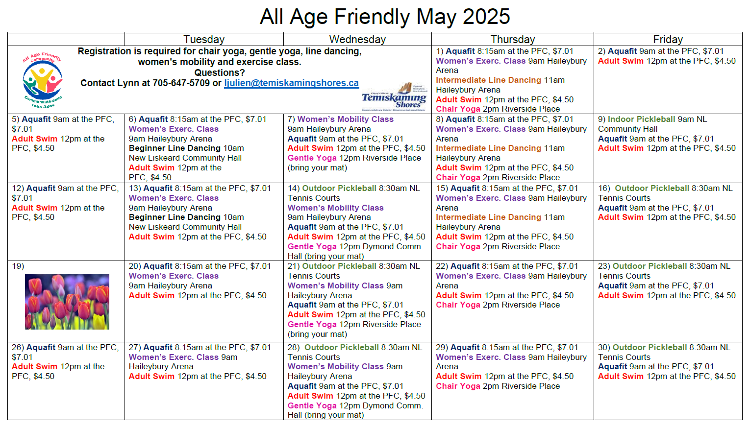 All Age Friendly May Calendar