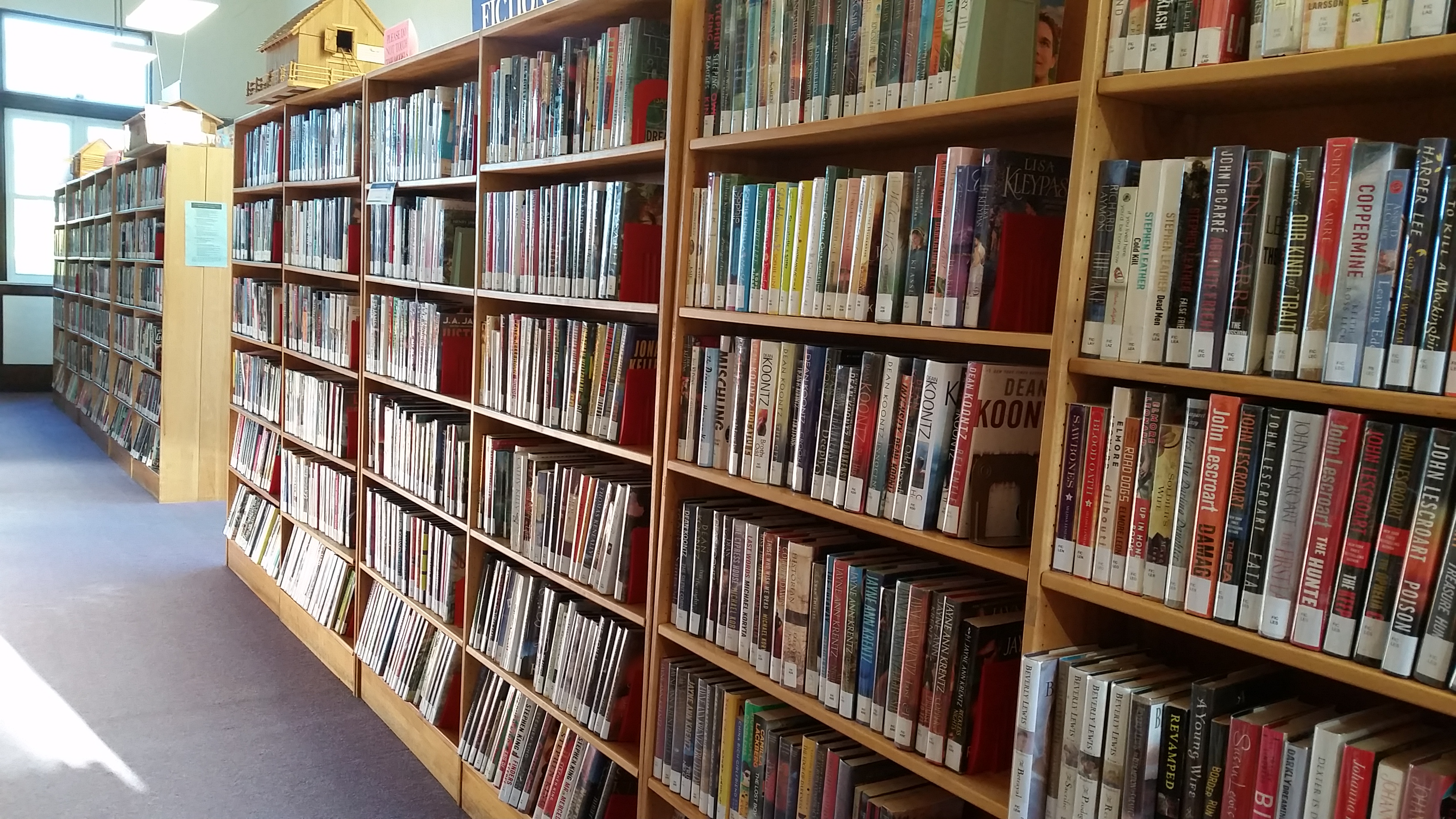 Books on shelves