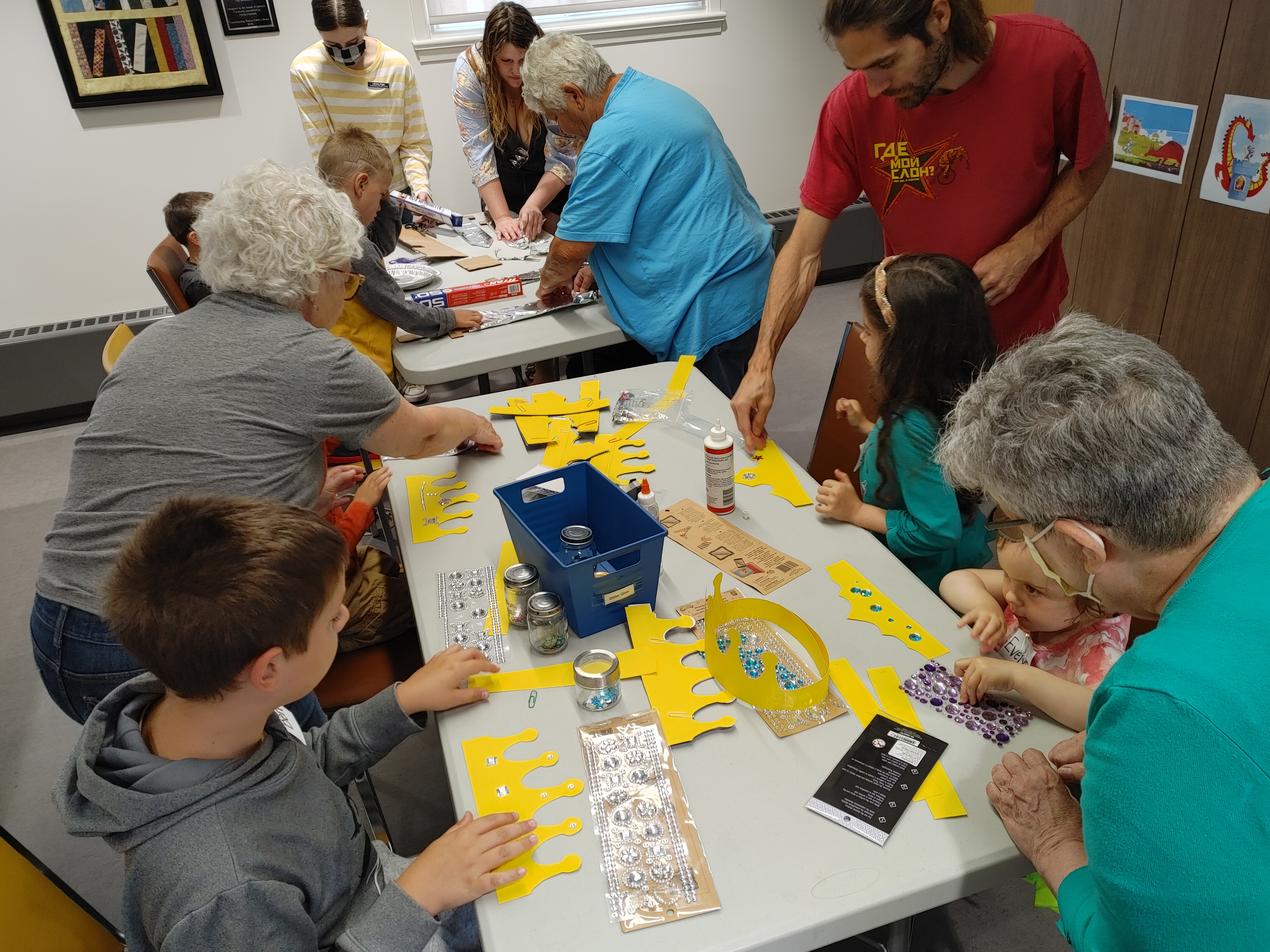 Children doing craft program