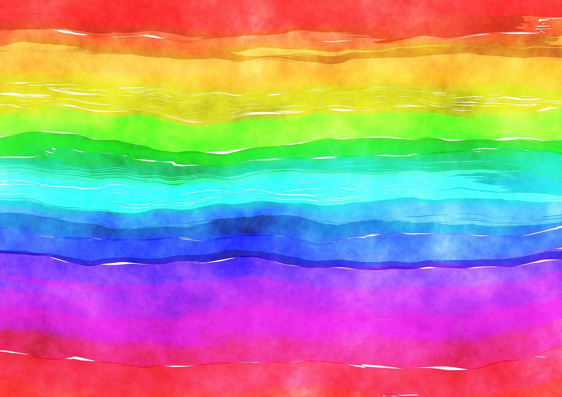 Rainbow colours that represent Pride month