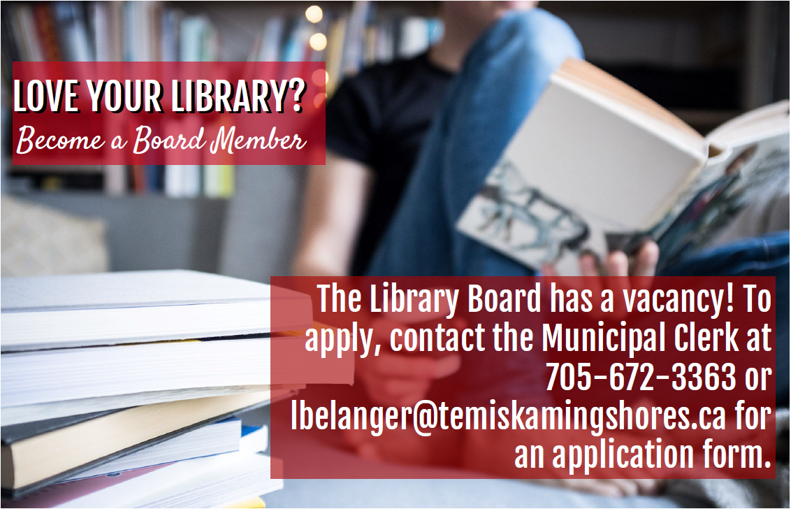 Poster for library board vacancy