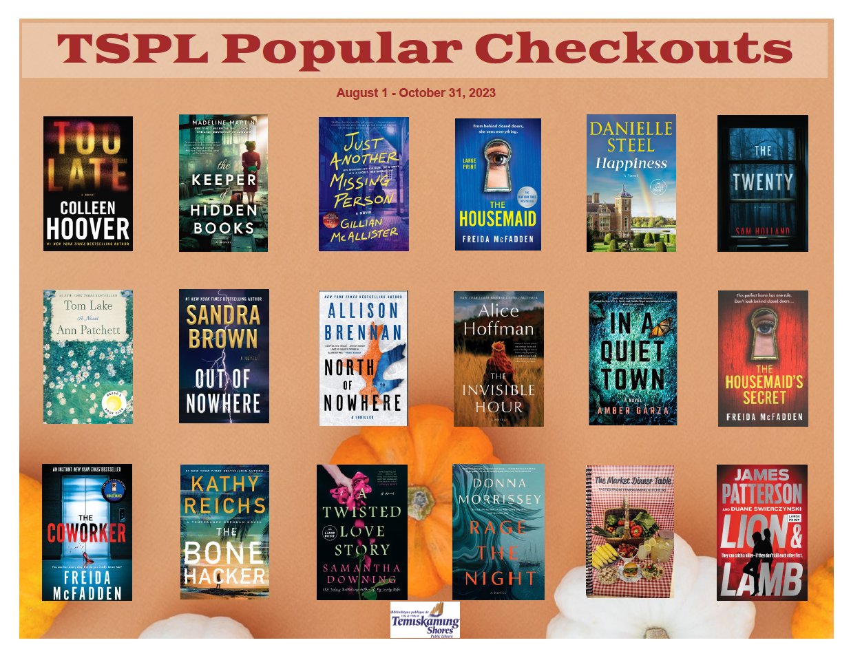 Poster of popular book checkouts