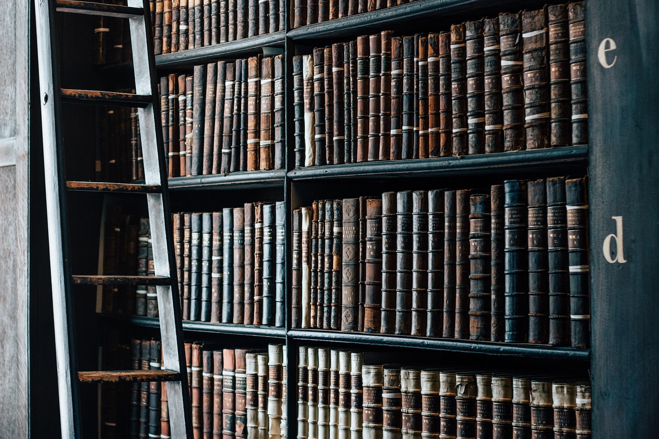 Books on a shelf