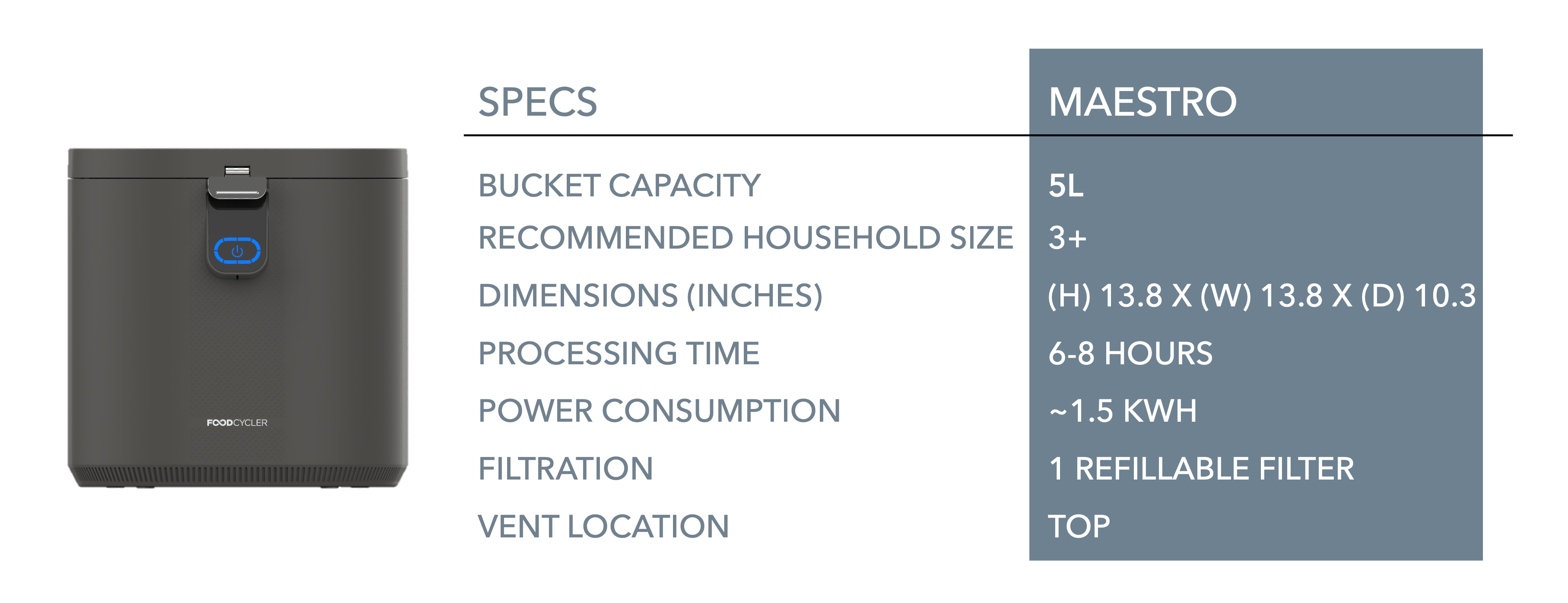 MAESTRO Specifications