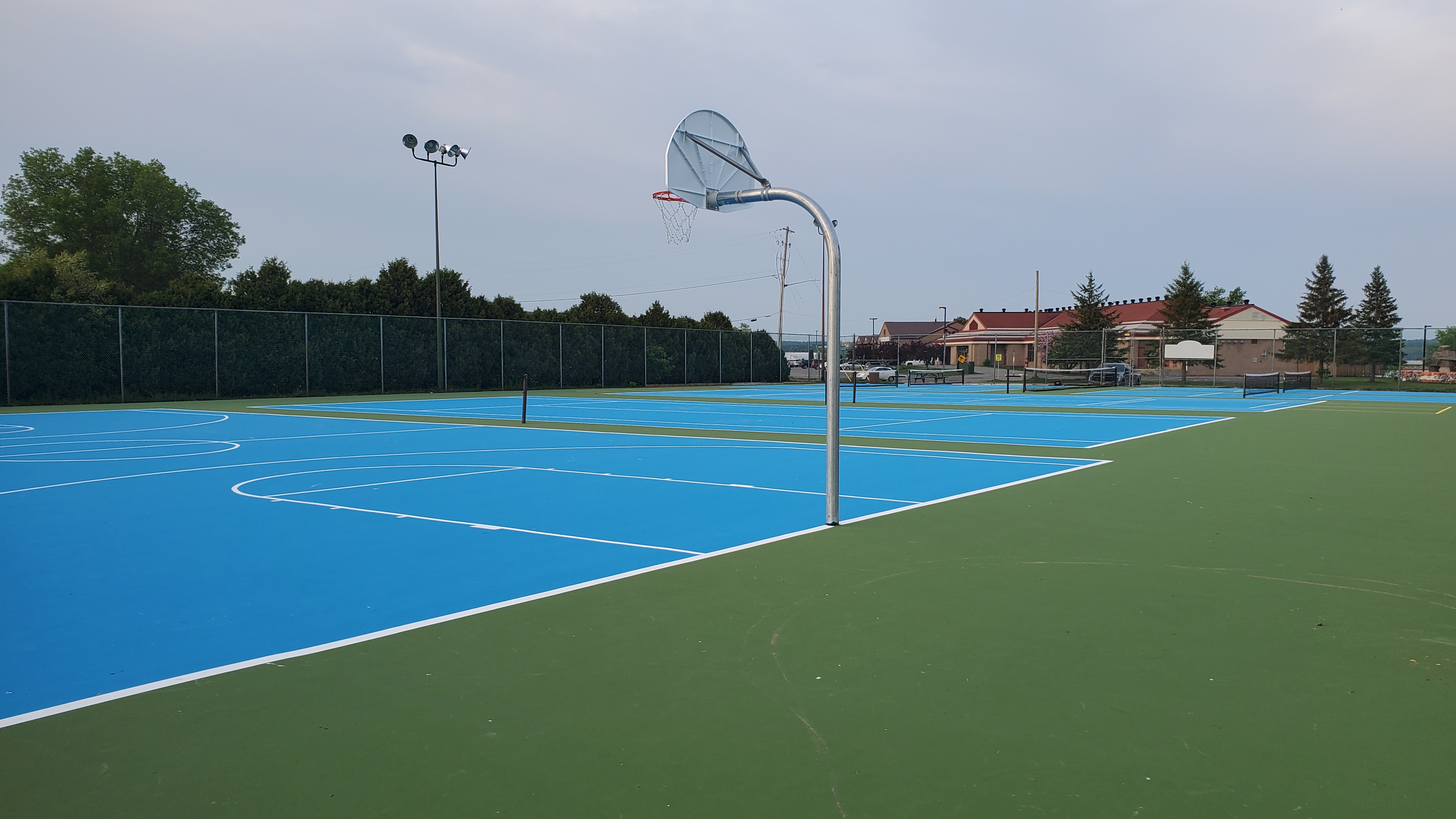 Empty basketball court