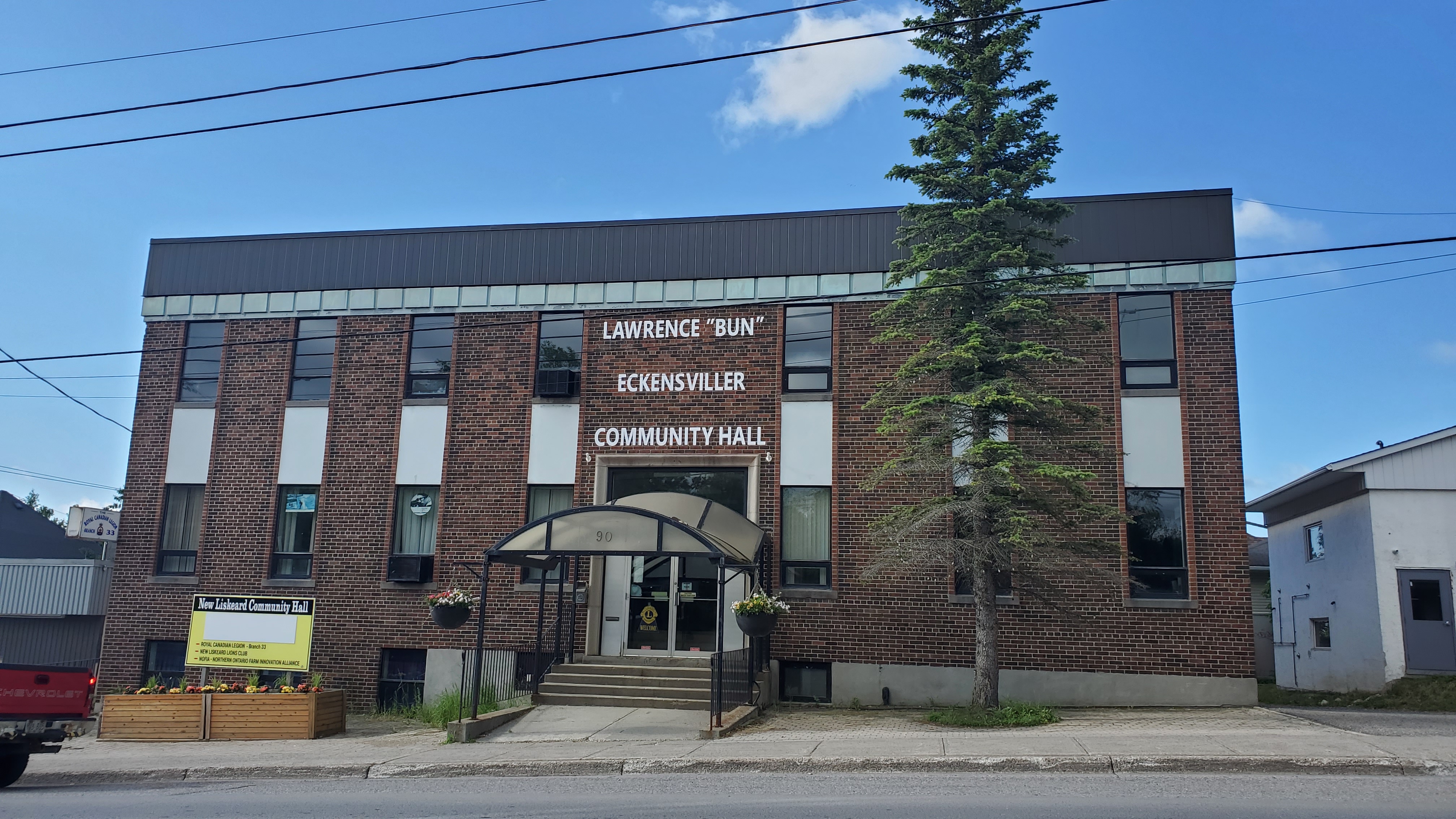 Exterior view of Lawrence Bun Eckensviller Community Hall Entrance