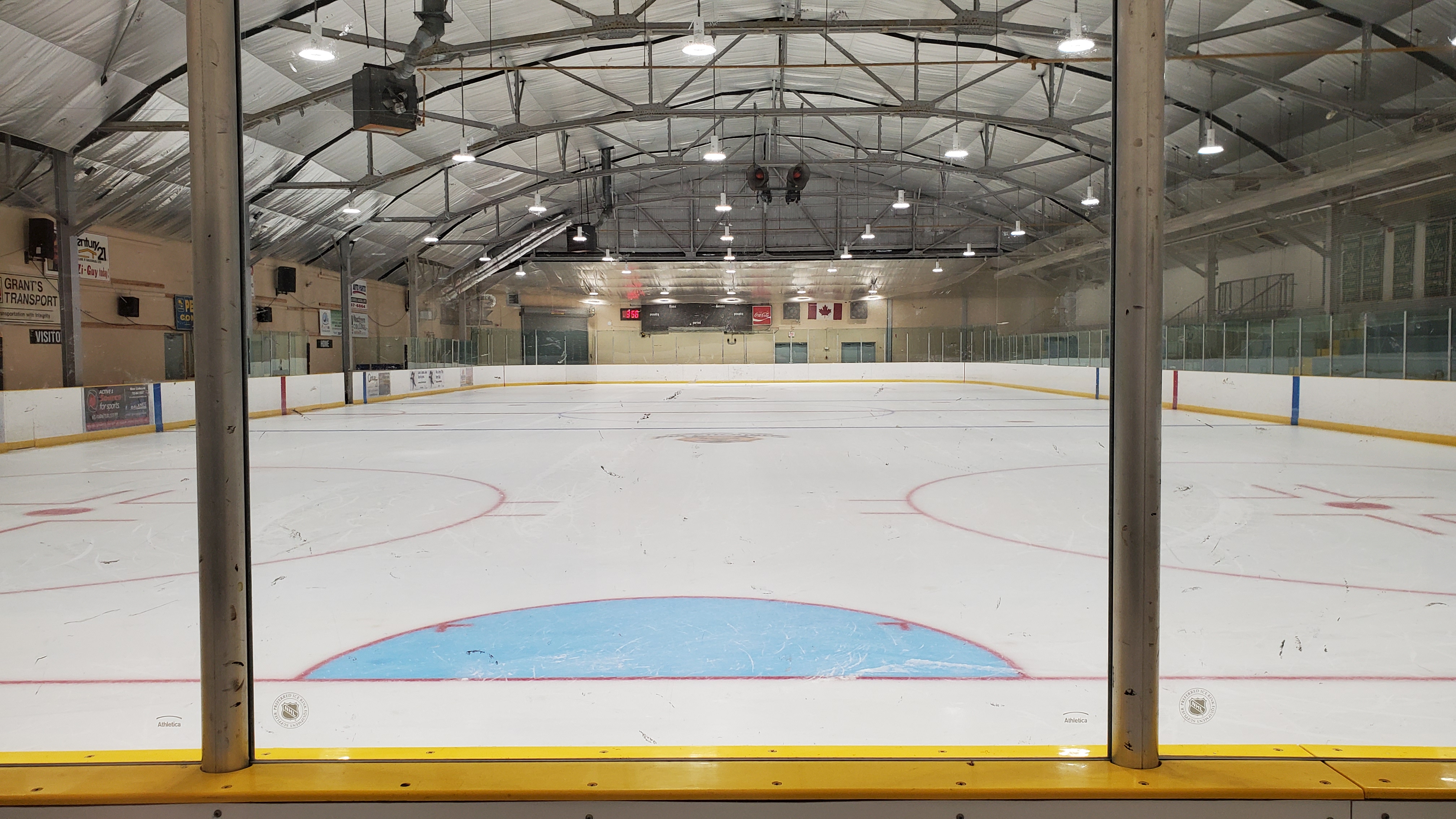 Indoor photo of an ice arena