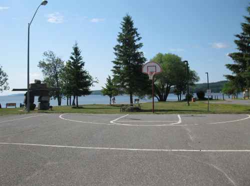 New Liskeard Basketball Court Basketball net and half court