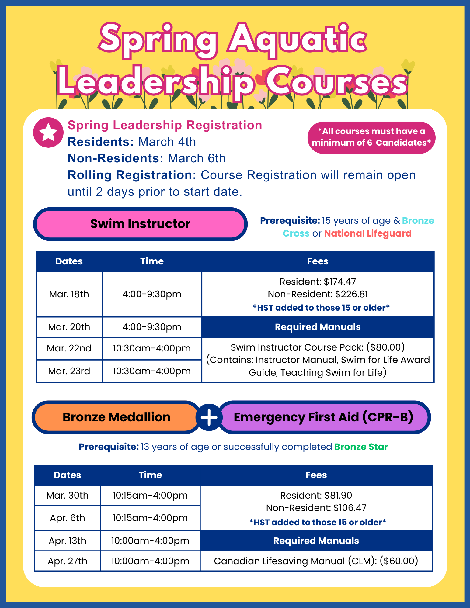 Spring Aquatic Leadership Courses