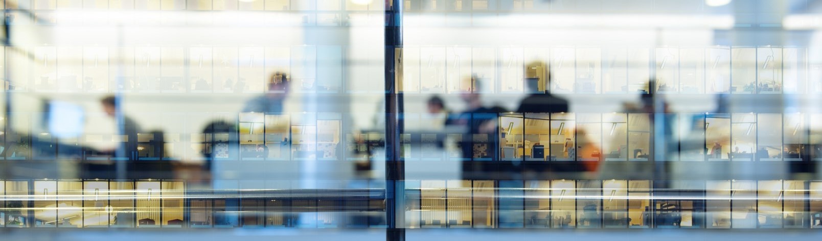 abstract view of office windows and reflections